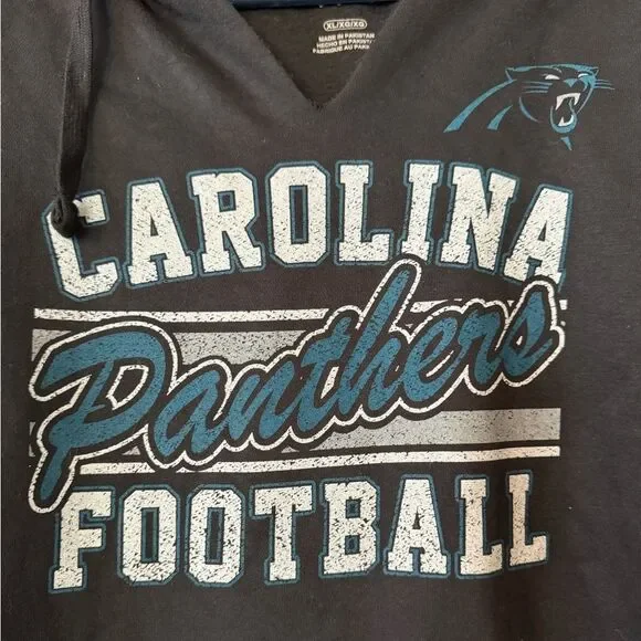 NWT Carolina Panthers Hooded Sweatshirt Hoodie Black - Picture 2 of 3